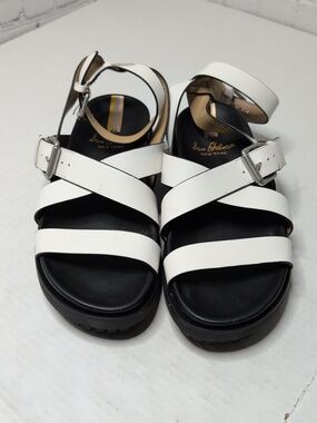 Sam Edelman Eleanora Leather Ankle Strap Lug Sole Sandals White